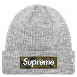 Supreme x New Era Box Logo Beanie (Grey-Camo)